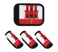 2 fundas de asa de equipaje suaves y cómodas para asa de equipaje, Bandera de Gibraltar, one sizex2