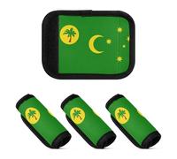 2 fundas de asa de equipaje suaves y cómodas para asa de equipaje, Bandera de las Islas Cocos (Keeling), one sizex4