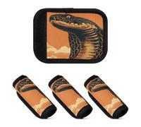 2 fundas de asa de equipaje suaves y resistentes para bolsa de viaje para bolso, Cobra clásico style orange black, one sizex2