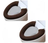 2 fundas de asiento de inodoro suaves para baño más gruesas con asa, funda para tapa de inodoro, cojín suave, más grueso, elástico, lavable