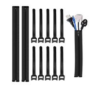 2 fundas de cable ignífugas, 10 bridas, protección de alambre, protección contra bobinas de cables, cubiertas de cremallera ignífugas, se pueden utilizar en la oficina en casa y en la escuela.