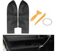 2 fundas de cuero para reposabrazos de puerta delantera compatibles con Honda CR-V 2007-2012, kit de repuesto de piel de microfibra negra para paneles izquierdo y derecho con herramientas de