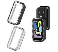 2 fundas de diamantes brillantes para Honor Band 11/Band 10 | Carcasa rígida de policarbonato para parachoques de teléfono inteligente para mujeres y niñas