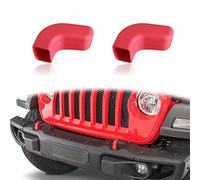 2 fundas de gancho de remolque para parachoques, protector de gancho de remolque rojo, compatible con Jeep Wrangler JK JL Gladiator TJ, accesorios Jeep Wrangler 2007-2022 parachoques delantero que