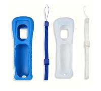 2 fundas de silicona con correa de mano para mando a distancia Wii | Silicona suave antideslizante para un agarre óptimo, protección contra golpes y aberturas de botones precisas.