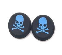 2 fundas de silicona con diseño de calavera de gato para mando Sony Playstation Dualshock 3/4 PS3 PS4 Slim Pro Xbox One 360 (calavera - azul)