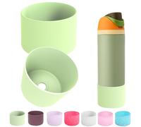 2 fundas de silicona para botellas de agua Owala de 14/16 onzas, 24 onzas, 32 onzas, 40 onzas, funda protectora antideslizante para botellas de agua FreeSip, Twist y Flip (verde claro, 24 onzas)