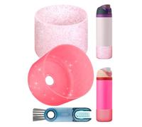 2 fundas de silicona para botellas de agua Owala de 24 onzas, cepillo de limpieza de huecos de tapa de taza, cubierta protectora antideslizante para botellas de agua de acero inoxidable FreeSip, Twist