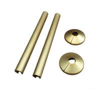 2 fundas de tubo de radiador, manga de plástico para cubierta de tubo de | 15 x 200 mm Radiadores Válvula Tubería Tapa de Tubo Fácil de Instalar para Válvulas y Tubos de 15 mm, Oro Cepillado