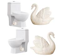 2 fundas decorativas para pernos de inodoro, tapas de cerámica para pernos de inodoro, divertidas tapas de rosca para inodoros, bonitas cubiertas de pernos de inodoro de cisne, accesorios de baño de