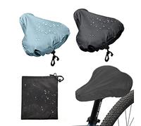 2 Fundas Impermeables para Asientos de Bicicleta, 2 Bolsas de Almacenamiento Impermeables, protección Solar para sillines de Bicicleta, Funda Antipolvo para Cojines de Bicicleta (Azul Cielo, Negro)