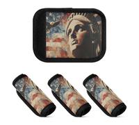 2 fundas para asa de equipaje, accesorios suaves y resistentes para bolsa de viaje de aeropuerto, Bandera del Día de los Presidentes de Estados Unidos y Lady Liberty, one sizex4
