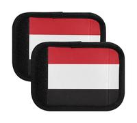 2 fundas para asa de equipaje, bandera de la República de Yemen, color negro, rojo, suave, resistente, para maletas