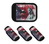 2 fundas para asa de equipaje, bandera del día de los presidentes de Estados Unidos y identificación de bolsa de viaje ancha para estuche de viaje