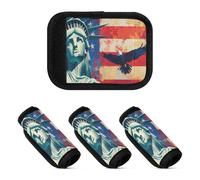 2 fundas para asa de equipaje, bandera del día de los presidentes de Estados Unidos y Lady Liberty, identificador de bolsa de viaje suave y cómoda para bolsas de asa