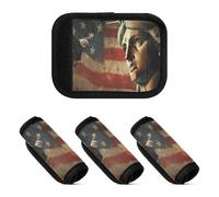 2 fundas para asa de equipaje, bandera del día de los presidentes de Estados Unidos y Lady Liberty, identificador de bolsa de viaje suave y cómoda para maleta