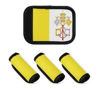 2 fundas para asa de equipaje, diseño de bandera de la ciudad del Vaticano, agarre para maletas