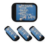 2 fundas para asa de equipaje, suaves y resistentes, para bolsa de viaje, Christian Faith Modern white1, one sizex2