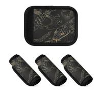 2 fundas para asa de equipaje, suaves y resistentes, para bolsa de viaje, Old Slow Style Cobra Midnight Black Gold, one sizex2