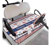 2 Fundas para Asientos de Carrito de Golf, con Funda para Volante y Manta, Antideslizantes, con Bolsillos, Todo Clima, para Modelos de 2 Asientos(Happy New Year)