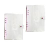 2 fundas para carpetas de anillas de PVC transparente de tamaño práctico para cuadernos pequeños, con páginas intercambiables, ideal para cuadernos de viajeros