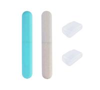 2 fundas para cepillos de dientes, funda portátil para cepillos de dientes, caja para cepillos de dientes, Cepillo de Dientes Organizador, Campismo, Escola, Vida Diária (gris y verde)