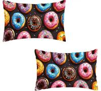 2 Fundas para Cojines 40 x 80 cm DóNut Funda Cojín Almohada Funda de Almohada del Decorativos Tela de Terciopelo Sofa y Cama Cushion Covers Cremallera Oculta Jardín Exterior Verano Colorido I0P-169