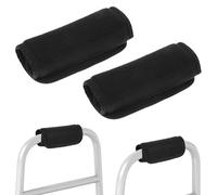 2 fundas para empuñaduras de mano, antideslizantes, acolchadas, cojines de mango negro con acolchado de espuma viscoelástica para silla de ruedas, andador, muleta, accesorios para ancianos (negro)