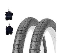 2 fundas para Kenda de 20 x 1.95 pulgadas (50-406) + habitaciones negras para bicicleta BMX, carretera, ciudad, bicicleta infantil