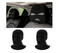 2 fundas para reposacabezas de automóvil, divertidas y personalizadas con 3 agujeros, estilo máscara de cara completa, para reposacabezas de asiento delantero, para protección y decoración del