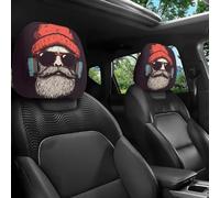 2 fundas para reposacabezas de coche, divertidas máscaras personalizadas para asiento de coche, protección de envoltura de máscara de esquí para decoración de asiento delantero de automóvil