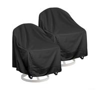 2 fundas para sillas giratorias para exteriores, tela Oxford impermeable con hebilla resistente al viento y cuerda ajustable para una protección estable contra elementos (33 x 35 x 38.5 pulgadas)