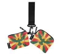 2 fundas para tarjetas para mujer, diseño de pájaro del ejército de la guerra de Vietnam, monedero delgado y portátil con bolsillo con cremallera para hombres y mujeres, 2 unidades, Varios colores
