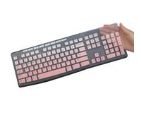 2 fundas para teclado Logitech MK295 MK275 MK270 K200 K260 | Silicona transparente y degradado en rosa, protección contra el polvo, lavable y reutilizable, QWERTY ANSI