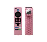 2 fundas protectoras compatibles para mando a distancia compatibles con Amazon Fire TV Stick 2021 Alexa de 3.ª generación con soporte Airtag (rosa):