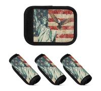 2 fundas protectoras para asa de equipaje, bandera del Día de los Presidentes de Estados Unidos y Lady Liberty, etiquetas protectoras para equipaje para viajes