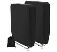 2 fundas protectoras plegables para sillas de jardín, resistentes a los rayos UV, a prueba de viento, a prueba de polvo, con bolsa de almacenamiento para muebles de jardín, sillas plegables (2