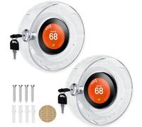 2 fundas redondas de bloqueo de termostato con llave, actualizada, cubierta de termostato universal, funda de bloqueo de termostato transparente, productos de seguridad eléctrica, se adapta a