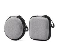 2 fundas rígidas de EVA para auriculares, cable de datos para auriculares, caja de almacenamiento portátil para auriculares, adecuada para compras, viajes, actividades al aire libre (gris)