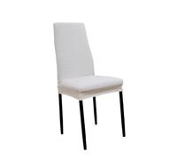 2*Fundas sillas de comedor Fundas for sillas de comedor con respaldo estrecho, funda de asiento elástica gruesa de poliéster for oficina, Hotel, restaurante, funda for silla de banquete(White)
