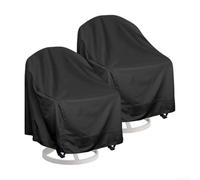2 Fundas Sillas Giratorias Exterior Impermeable 210D(30 * 34 * 38.5inch) | Correas ajustables y hebillas, fijación segura piernas, vientos fuertes huracanes
