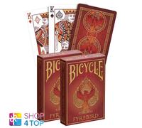 2 Fyrebird Bicycle Juego Baraja de Cartas Trucos Magia Póker Hecho En Eeuu Nuevo