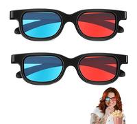 2 gafas 3D, gafas 3D, gafas 3D para televisión, gafas 3D rojas y azules, gafas de anaglifo 3D, rojas y azules, para películas, juegos de PC, espectáculos de luz, cine en casa, fiestas de vacaciones