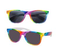 2 gafas de sol arco iris, traje del orgullo LGBTQ accesorios, traje CSD para mujer y hombre, gafas de colores gay, gafas de fiesta LGBT, gafas de sol arcoíris, accesorios para disfraz hippie,