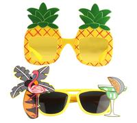 2 gafas de sol novedosas para fiestas, gafas de sol de piña y flamenco, divertidas gafas de sol hawaianas, gafas de fiesta de playa tropical para adultos, accesorios de fiesta loca para rave,