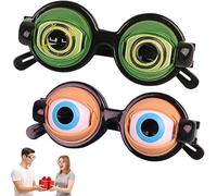 2 gafas divertidas con acción manual de guiño, gafas ligeras y novedosas gafas de guiño para actuaciones, fiestas y fotos (negro + verde)