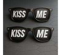 2 gafas Kiss ME | Gafas de fiesta | Gafas de diversión | Gafas de lupa | Gafas divertidas | Gafas divertidas | Accesorios de fiesta para fiestas, clubes y centros comerciales