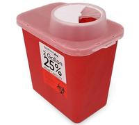 2 galones | Contenedor de eliminación de residuos de riesgo biológico y agudos por Oakridge Products con tapa estilo chimenea