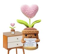 2 ganchillo de positivo, decoración de escritorio de inspirador, adornos de plantas en maceta de ganchillo a mano, no se decoloran fácilmente y se pueden utilizar durante mucho tiempo