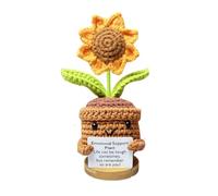 2 ganchillo de positivo, decoración de escritorio de inspirador, adornos de plantas en maceta de ganchillo a mano, no se decoloran fácilmente y se pueden utilizar durante mucho tiempo